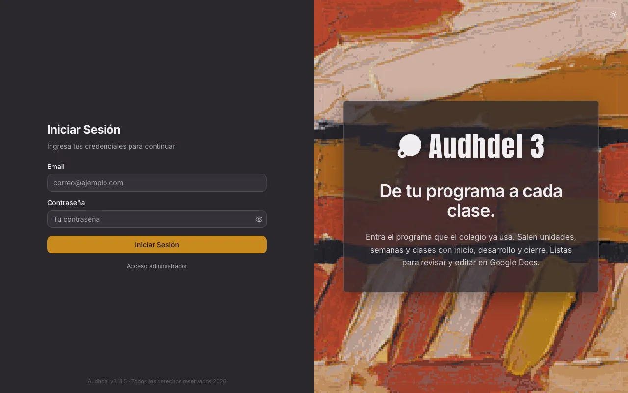Acceso a Audhdel 3.